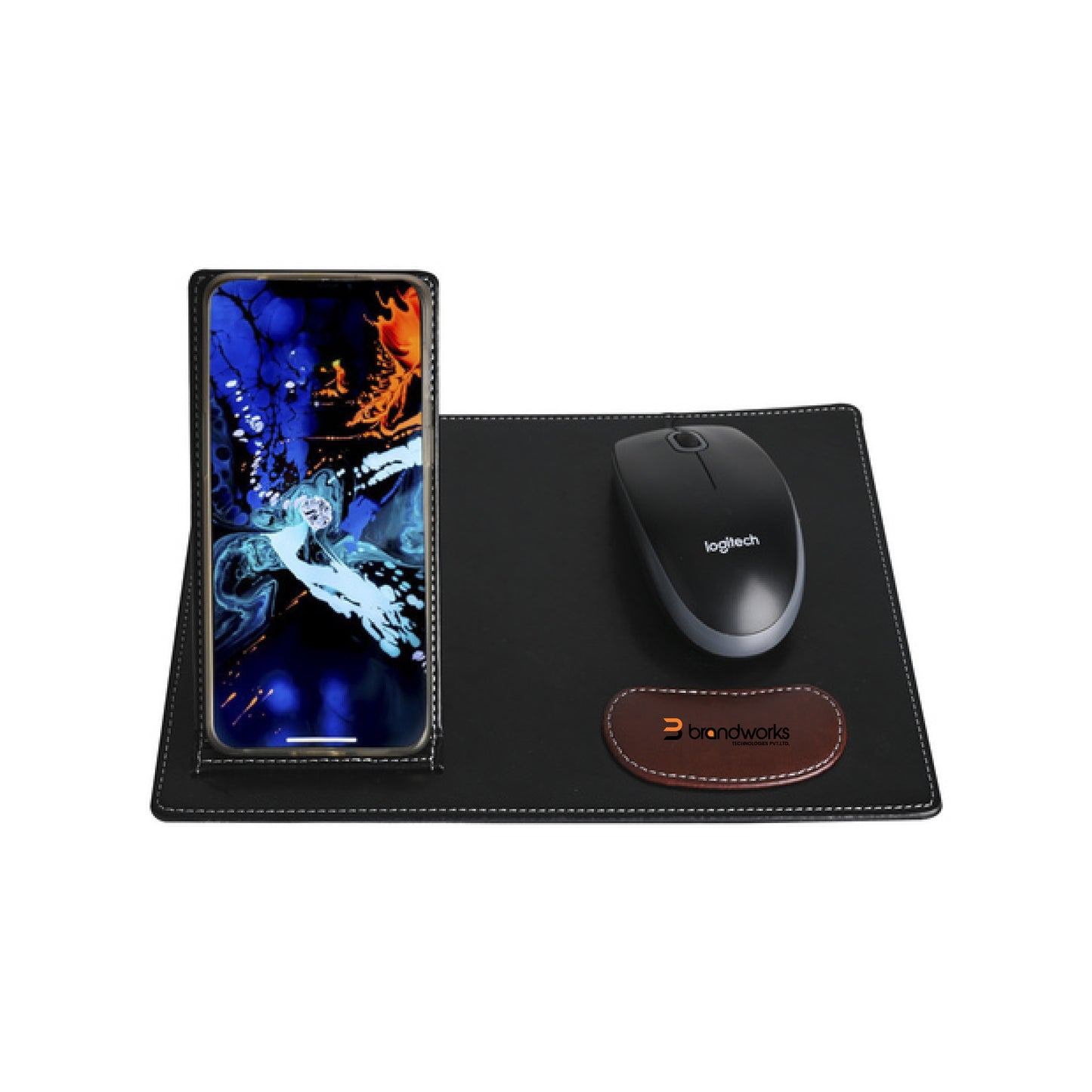 Versatile Black Mousepad with Stand