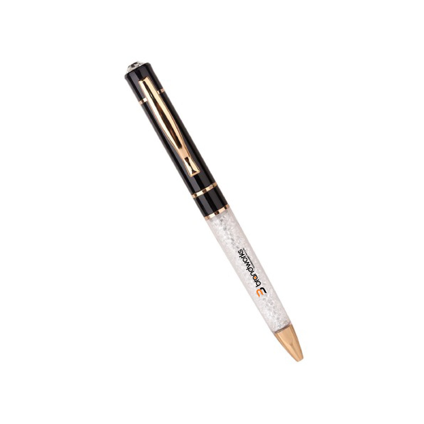 Shimmering Crystals Black Ball Pen with Diamond stone